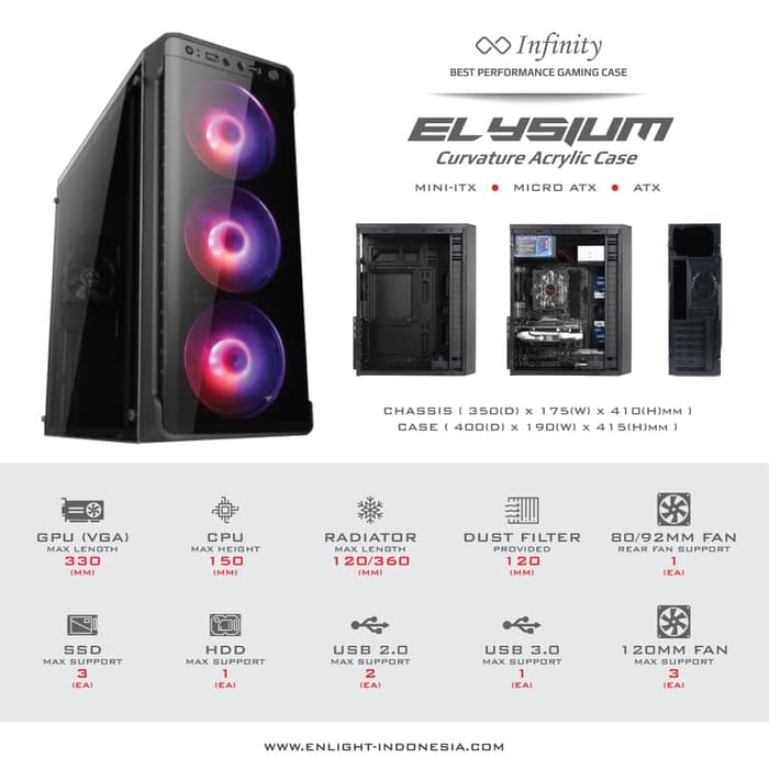 Casing Gaming Infinity Elysium ATX