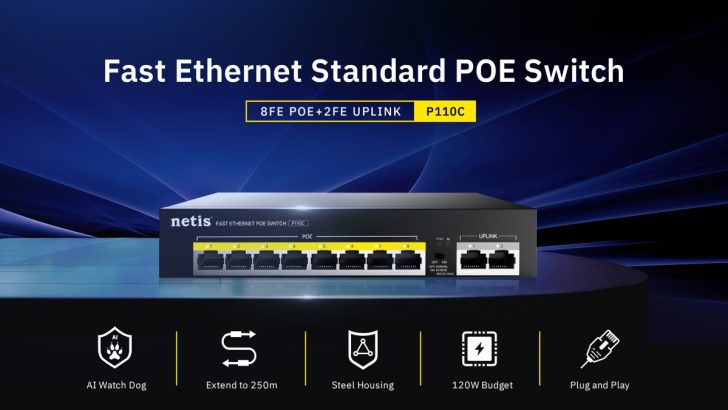 POE Switch NETIS P110C 8POE+2RJ45 100M Standard POE Switch - 2