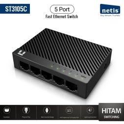 Swith Hub 5 Port - NETIS ST3105C 5 Port RJ45 100M Fast Ethernet Switch