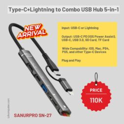Type-C+Lightning to Combo USB Hub 5-in-1